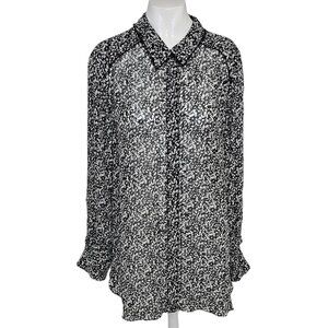 Dorothee Schumacher Symbolic Innocence Black White Printed Blouse  Size 5 US 10